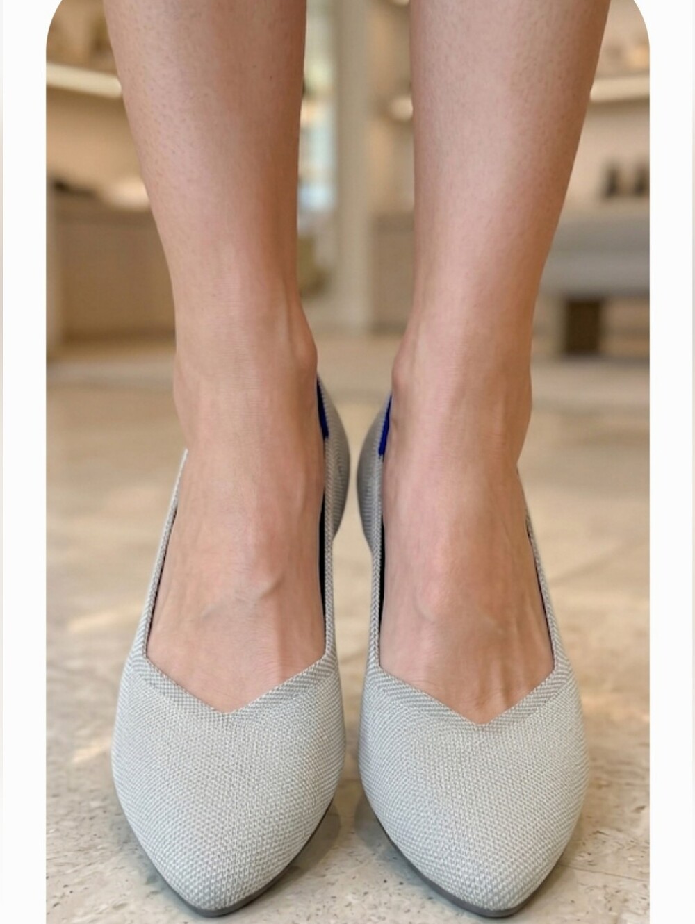 Rothy's The Flat Round Toe Slip-On Ballet Flats Flax Birdseye Womens 6